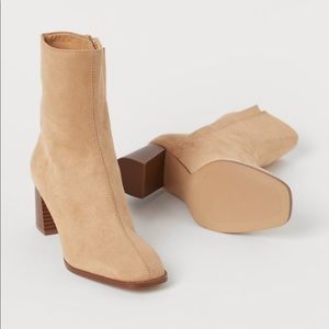 Beige Suede Ankle Boots